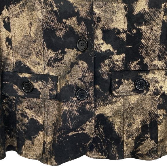 Black & Gold Dressy Stretch Dinner Jacket Blazer, Size Large - Picture 2 of 13